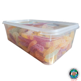 ROYAL JELLY SUGARED LONG FIZZY WORMS JAR 1KG