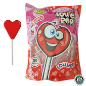 LOLLIPOP RED HEART LOVE POP BAG 50PCS 14G