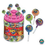 LOLLIPOP PAPA BEAR WITH GUM MIX JAR 810GM 60PCS